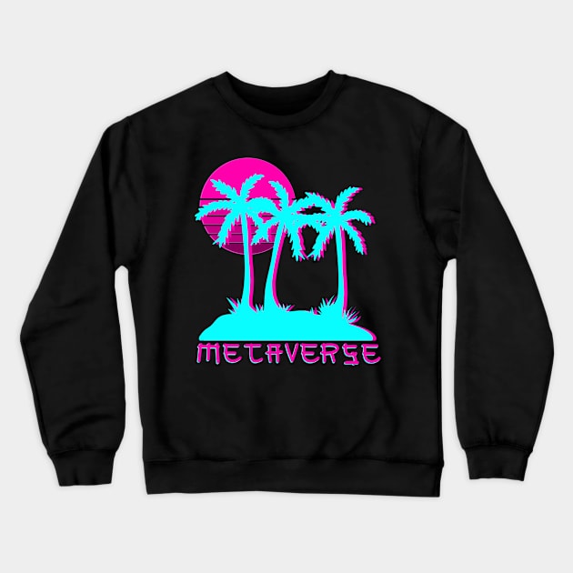 Retro Metaverse NFT Retro Defi Cyberpunk Vapourware Aesthetic Crypto Crewneck Sweatshirt by faiiryliite